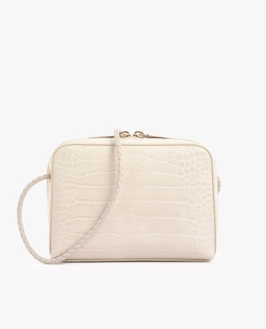 Croc Effect Mini Rectangular Crossbody Bag