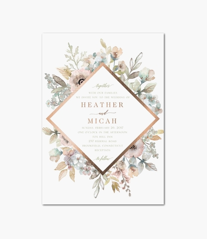 Rose wedding invitation